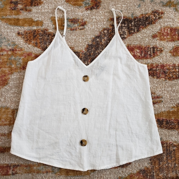 SHEIN Tops - SHEIN White Cotton Cropped Cambisole Size S